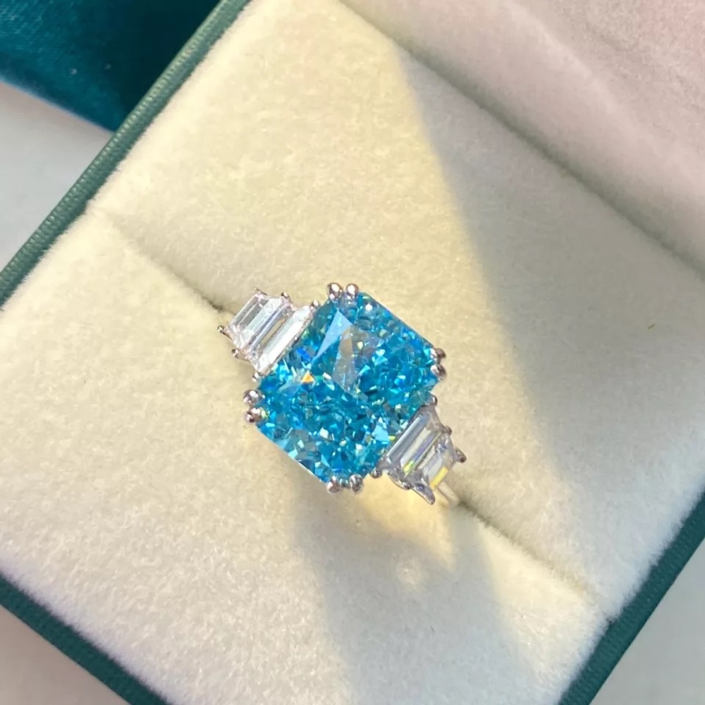 2ct Radiant Aquamarine Ring